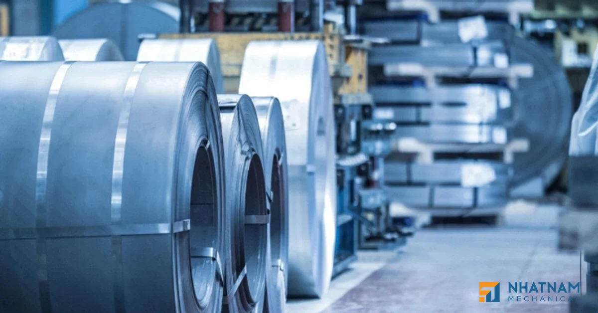 Finished OEM sheet metal products by Nhat Nam Sheet Metal, including parts for gun safes, horse stables, and industrial equipment, ready for shipment.